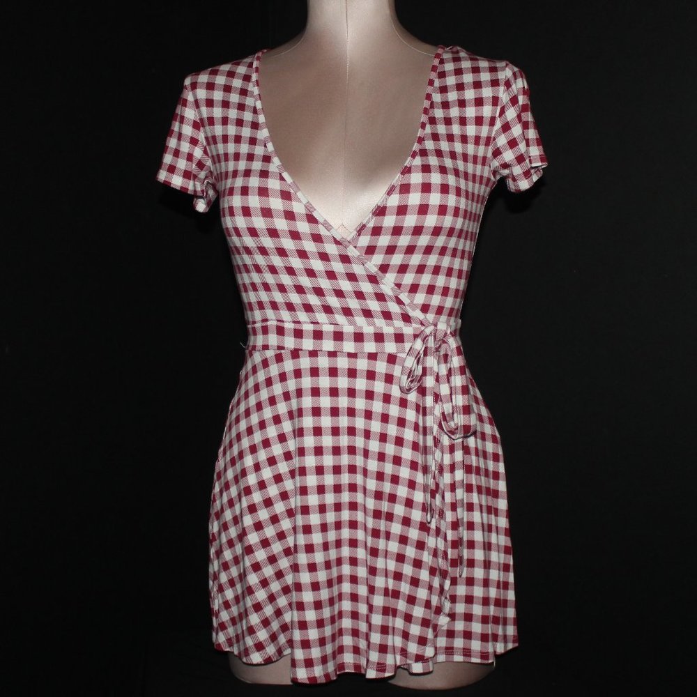 Forever 21 Red and White Plaid Romper